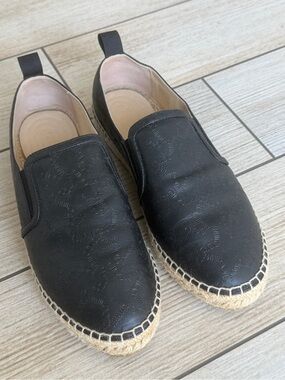 Jimmy Choo Black Espadrille Slip-On Lichi Flat 38.5 (8)